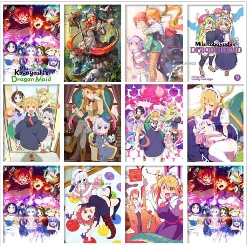 5d Diy Diamond Painting Japanese Anime Poster Kobayashi San Chi No Maid Tv Diamond Mosaic Cross Stitch Kits Art Home Decor Gift