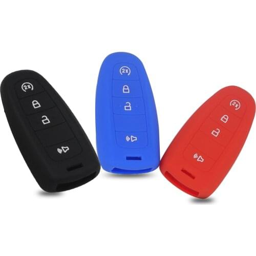 Bilchave Silicone Remote Car Key Case Cover 4 Buttons Fob For LINCOLN MKS MKX fit FORD Escape Flex Focus Taurus Edge Explorer
