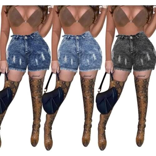 Black Ripped Skinny Jeans Shorts Women Summer Fashion High Waist Tassel Denim Short Woman Sexy Butt Lift Jeans Shorts Streetwear