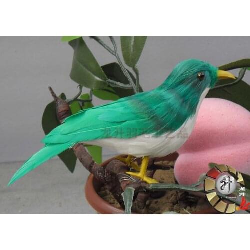 Simulation bird 13cm green feathers bird Handmade art model ,home decoration toy gift w5518