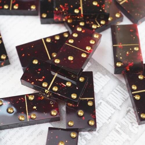Crystal Epoxy Resin Game Mold DIY Making Tools Dominoes Casting Silicone Mould