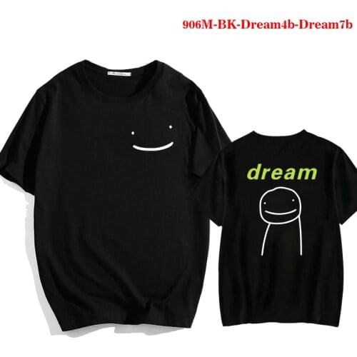 Kawaii Clothing Anime Tshirt Dream Smp Smile T-Shirt 2021 Summer Men Shirts Harajuku Tee Shirt Hip Hop Unisex Streetwear Tshirts