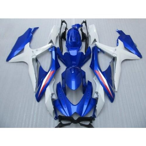 Injection mold Fairing kit for GSXR600 750 K8 08 09 GSXR 600 GSXR 750 2008 2009 ABS White blue Fairings+gifts SP26