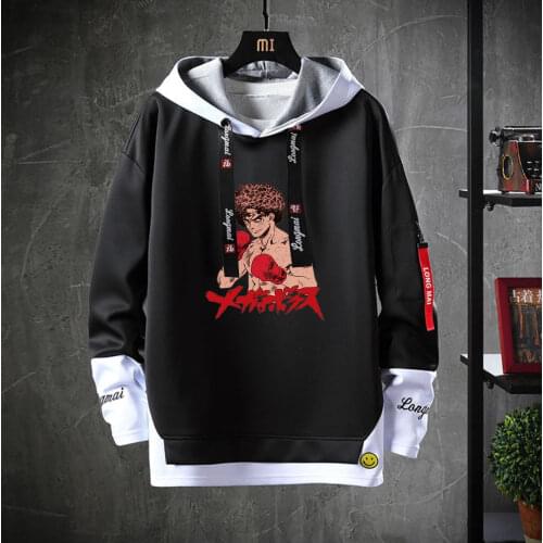 Anime MEGALOBOX Hooded Cartoon Costume Unisex Casual Fake Two-Piece Sweatshirt jacket Teenagers Hoodies