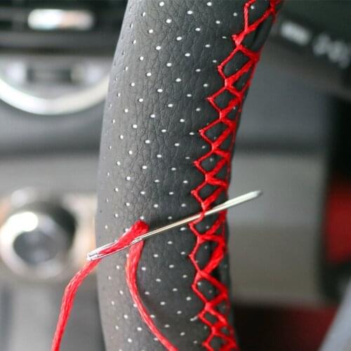 1Set Car steering wheel cover Leather Hand stitching For Mercedes W203 W204 BMW E39 E36 E90 F30 F10 Volvo XC60 XC90 Alfa