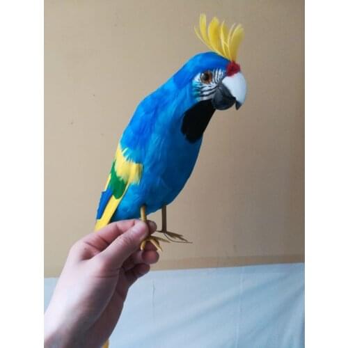 About 42cm colourful feathers parrot,Handmade model,blue feathers parrot bird stage prop,home garden decoration toy w0757