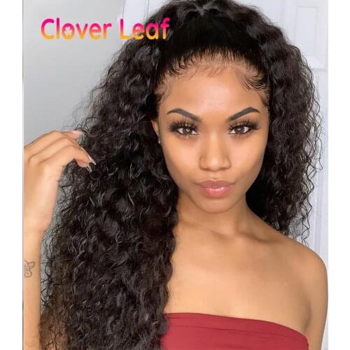 Clovr Leaf Kinky Curly Lace Front Wigs Remy 360 Lace Wig Brazilian 13x4 Deep Curly Lace Front Wig Human Hair 4X4 Closure Wig
