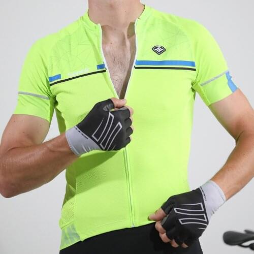 Santic Men Cycling Jerseys Antislip Sleeve Cuff Road Bike MTB Short Sleeve Cycling Clothings Asian Size