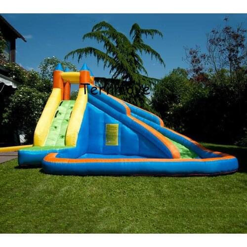 Inflatable slide with pool children size inflatable indoor outdoor bouncy jumper playground water slide for sale