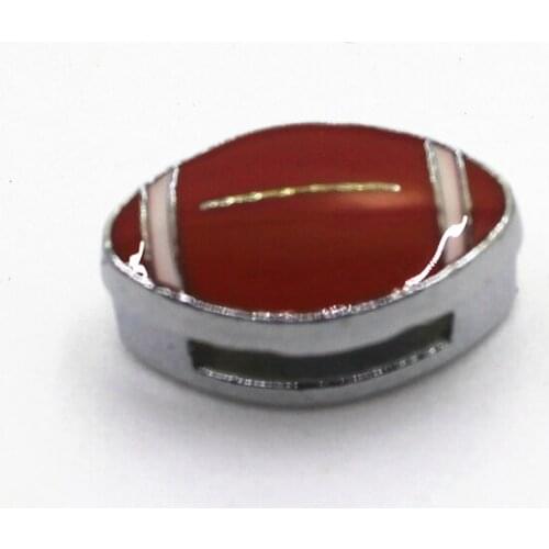 New Arrive 10pcs/lot Sport Football Slide Charms alloy slide charms Fit 8mm DIY Bracelets Belts Wristband & Bracelet Jewelry