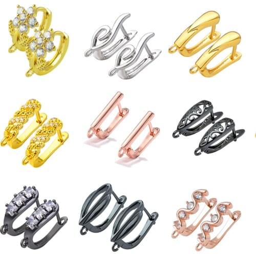 Peixin 9 Styles Handmade Luxury Dangle Womens Earring Making DIY Earwire Gold/Silver Color Earring Hooks Accessories wholesale