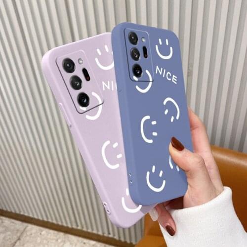 Nice Smiles Silicone Case For Samsung Galaxy A72 A52 A42 A32 A22 A21S A02S A12 A02 A71 A51 A41 A31 Ultra Thin Phone Back Cover