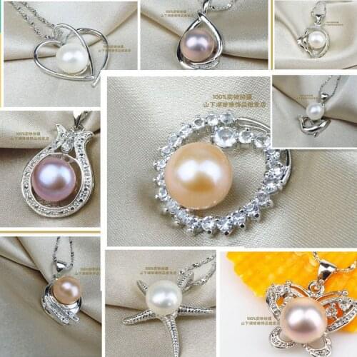 MIX STYLE!! 9-10MM Super Big Size Natural Freshwater Pearl Pendant Fashion Jewelry for Young Lady/Women/Girls, 100pcs/lot