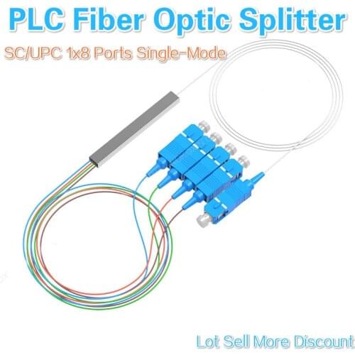 Steel 0.9mm Single Mode SC-UPC FTTH Mini PLC Splitter 1x4 Fiber Optical PLC Planar Lightwave Circuit Splitter