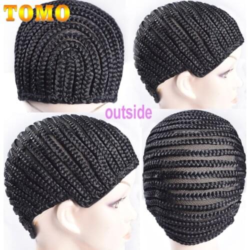 TOMO 1pcs Black Super Elastic Cornrow Cap For Weave Crochet Braid Wig Caps For Making Wigs Top Selling Weaving Braid Cap Wig Net