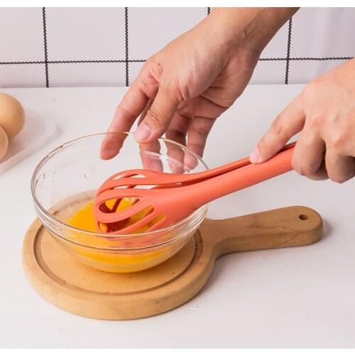 Creative Multifunctional Nylon Egg Beater Dual-use Food Tongs Noodle Tongs Manual Mixer Kitchen Baking Tools