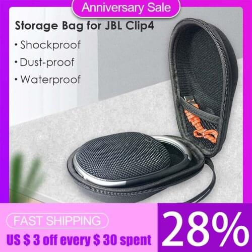EVA Hard Carrying Case for JBL Clip 4 Bluetooth-compatible Speaker Shockproof Waterproof Travel Protective Storage Bag