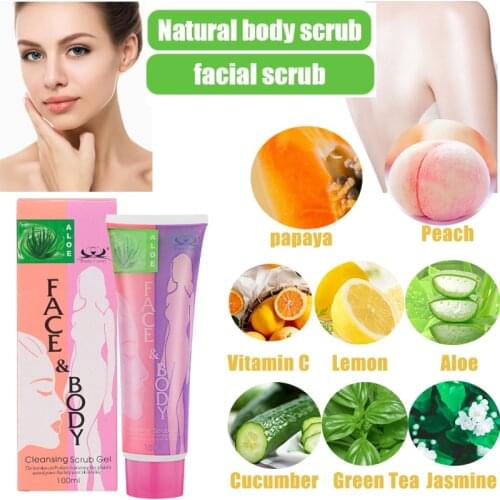 Lemon Papaya Cucumber Peach Exfoliating Scrub Gel Dead Skin Removal Fruit Bath Whitening Body Scrub