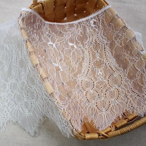 3meter exquisite export unilateral high quality mesh eyelash lace lace DIY wedding veil clothing splicing accessories 25CM width