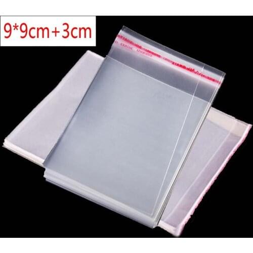 400 Pcs 9 x 9 cm Clear Plastic Packaging Bags oly OPP Small Cello Cellophane Bag for Gift Packing