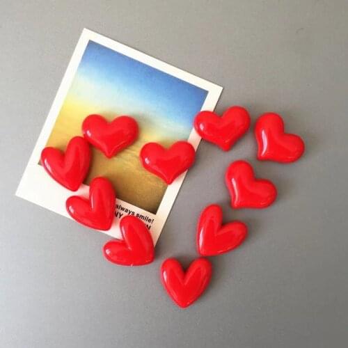 5Pcs Heart Shape Smooth Fridge Magnets Cute Romantic Creative Cartoon Refrigerator Magnetic Sticker Home Decor Kitchen Accessary