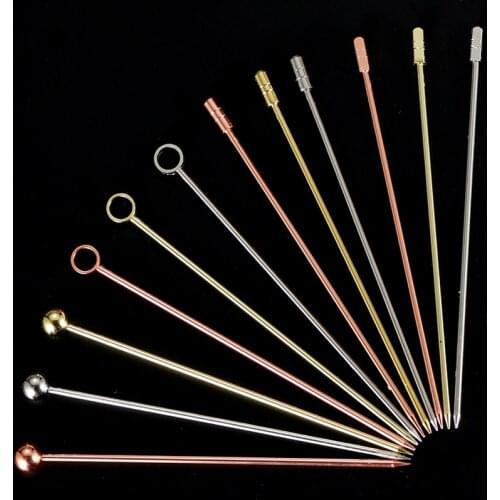 50Pcs Stainless Steel Cocktail Wine Needle Sign Fruit Sticks Toothpick for Bar Kitchen Tools Stirring Sticks Martini Picks Party
