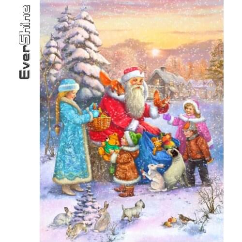Evershine 5D DIY Diamond Painting Santa Claus New Arrival Diamond Embroidery Christmas Cross Stitch Mosaic Winter Wall Decor