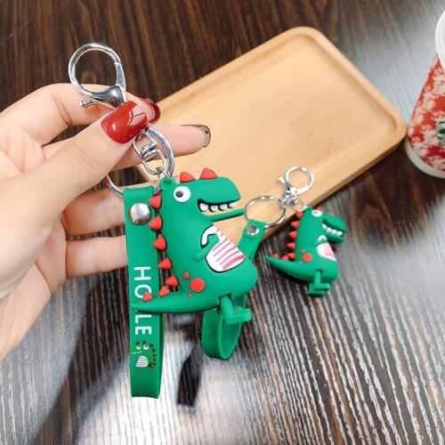 Dinosaur Keychain For Boys Key Rubber Chain Key Ring Key Holder Kids Gift Key chains Decoration Accesorries Office Supplies Tool