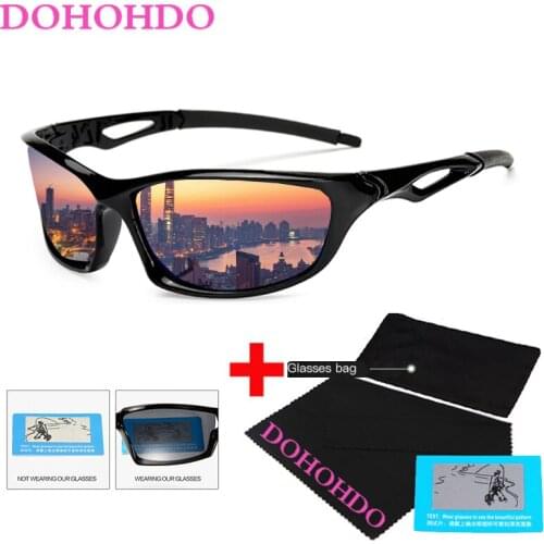 DOHOHDO New UV400 Polarized Sunglasses Men Brand Driving Sun Glasses Gafas De Sol Masculino Eyewear Accessories With Glasses Bag