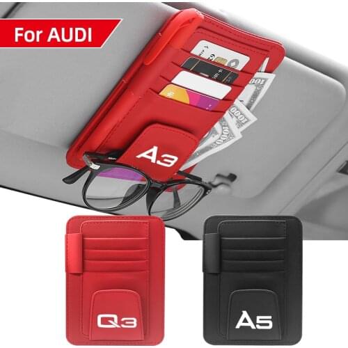 For AUDI A3 A4 A5 A6 A7 Q3 Q5 Q7 Car Multifunction Sun Visor Organizer Pouch Glasses fashion Storage Holder Car Accessories