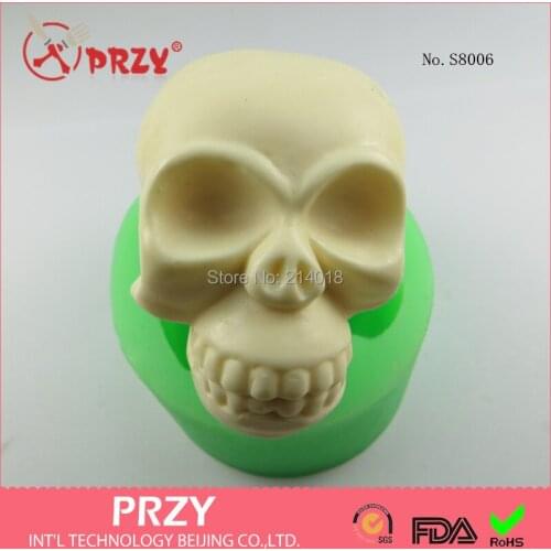 Soap Mold Fondant Cake Decoration Mold Skull Handmade Soap Mold Moulds PRZY No.s8006 Aroma Stone Modelling Silicon Eco-friendly