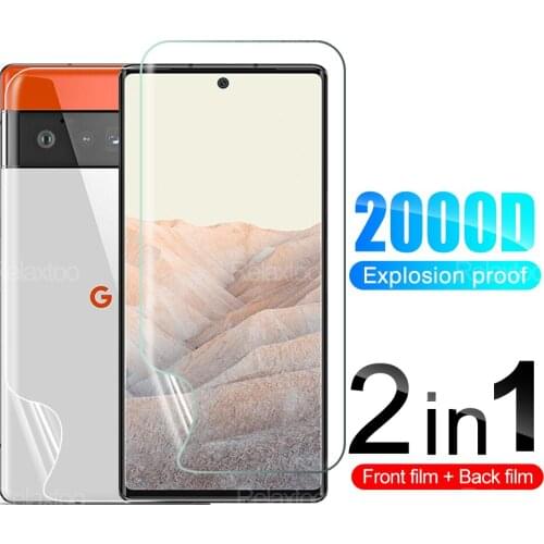 2 IN 1 Full Coverage Hydrogel Front Back Film For Google Pixel 6 5 4A Pro Screen Protector Safety Protective Soft Film Not Glass