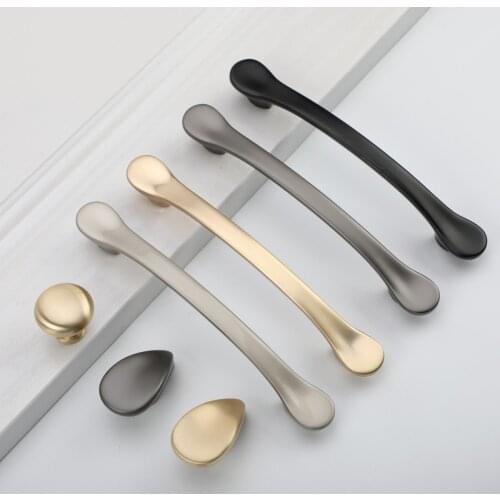 JD Luxury Gold Cabinet Door Handle European Style Black Modern Minimalist Wardrobe Drawer Knob Gray Single Hole Furniture