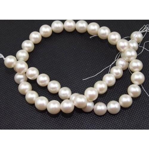 Unique Pearls jewellery Store,10mm Round Freshwater Pearl Loose Beads One Full Strand DIY Pearl Necklace Material,LS3-30