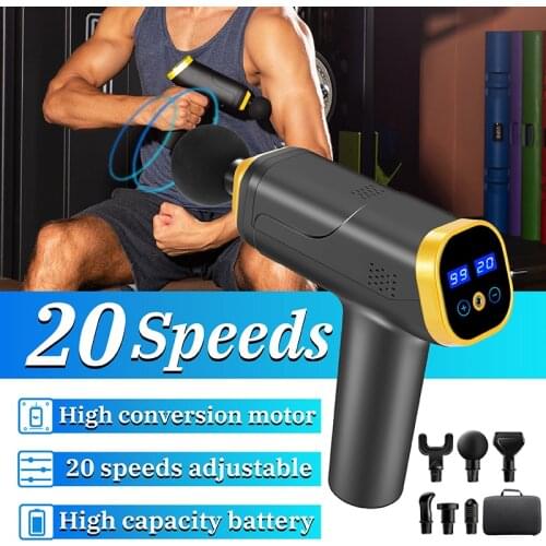Massage Gun Fascia Gun Neck Massager Deep Muscle Relax Massager Vibration Fitness Equipment Noise Reduction Pain Relief