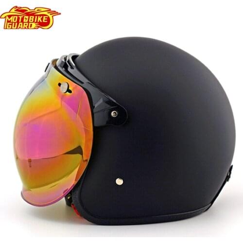 Motorcycle Retro helmets Sun Visor Bubble Vintage Shield Pilot Helmet Visor Jet Scooter Moto Helmets + Bubble Visor