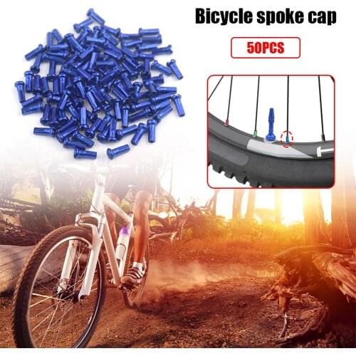 50pcs Bike Wheel Spoke Nipples 12mm 14G Multicolor Iron Caps Cycling Copper Silver Spokes Cap Nipples Riding Bike Cycling Parts