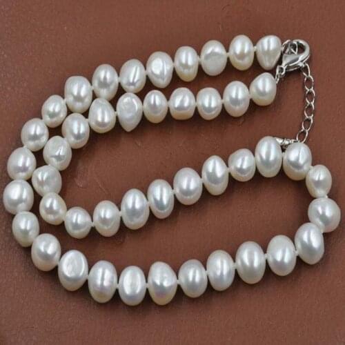 2020 Limited New Rope Chain Women Trendy Chokers Necklaces Moana Kolye Choker Baroque 8-10mm Cultured Freshwater Pearl Necklace