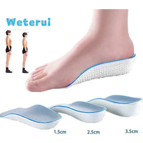 Unisex Invisible Half Height Increase Insole Foam Arch Support for Flat Foot Elevator Heel Lift Inserts Pad 1.5 2.5 3.5 CM
