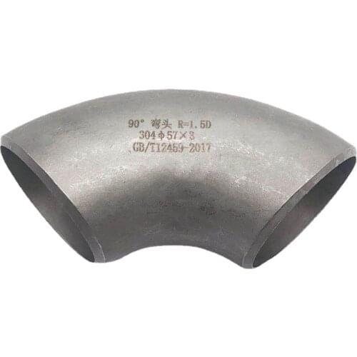 42 45 48 51 57 60 76 89mm 1-3/4" 2" 2-1/4" 2.5" 3" OD 304 Stainless Steel 90 Degree Elbow Butt Welded Pipe Fitting