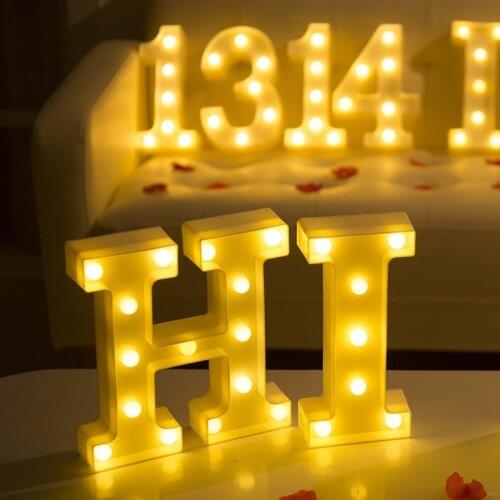 LED Letter Night Light Alphabet Number Heart Plastic LED Light for Wedding Valentines Day Ornament Birthday Party DIY Decoration