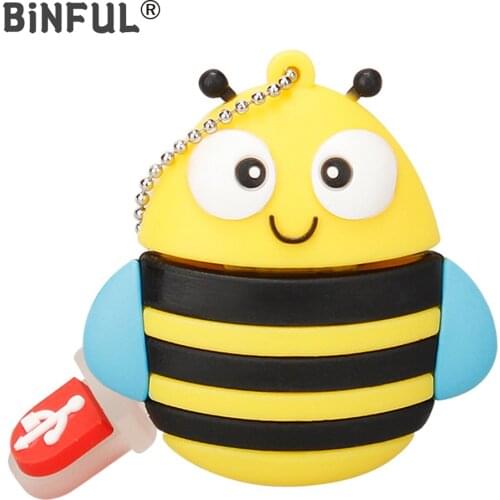 BiNFUL Little bee Usb Flash Drive USB 2.0 PenDrive 128GB 256GB 512GB Pen Drive Usb Stick 4GB 8GB 16GB 32GB Memory Stick U Disk
