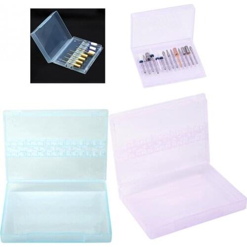14 Grids Nail Drill Bits Storage Box Nail Polishing Heads Display Case Nail Tools Container Holder Container Organizer Tools