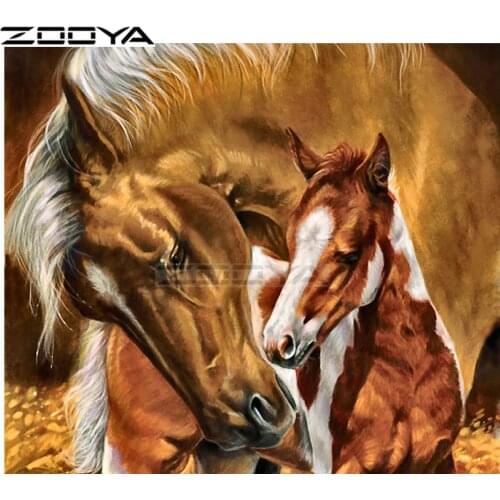 ZOOYA Sale Diamond Embroidery 5D DIY Diamond Painting Home Decor Animal Horse Painting Mosaic Pictures Rhinestone Painting R2404