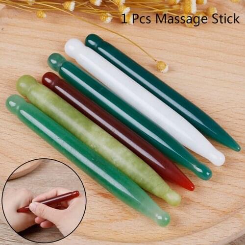 1pcs Natural Jade Stick Stone Gua Sha Facial Massage Acupunctur Point Pen Chinese Medicine Guasha Beauty Messager Tool