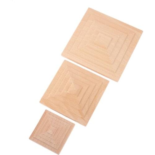 1Pc Unpainted Natural Oak Wood Carved Applique Woodcarving Corner Onlay Decal for Cabinet Frames Door Crafts Home Decor 6/8/10cm