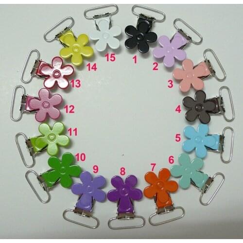 150pcs 15 Color Mix Flower Suspender Clips