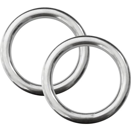 2pcs 0.2 x 1.2 inch 316 Stainless Steel Webbing Strapping Welded O Rings