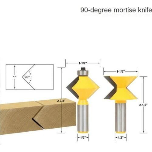 2PCS 90 Degree Lock Miter Finger Joint Router Bits Set 1/2'' Shank Milling Cutters For Wood Plywood MDF Woodworking Tools