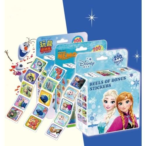 200 Pcs Disney Cartoon Stickers Frozen 2 Elsa And Anna Princess Sofia Little Pony Pixar Cars Kids Removable Sticker Makeup Toy